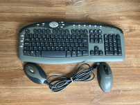 Klawiatura multimedialna ergonomiczna mysz optyczna odbiornik USB Alba
