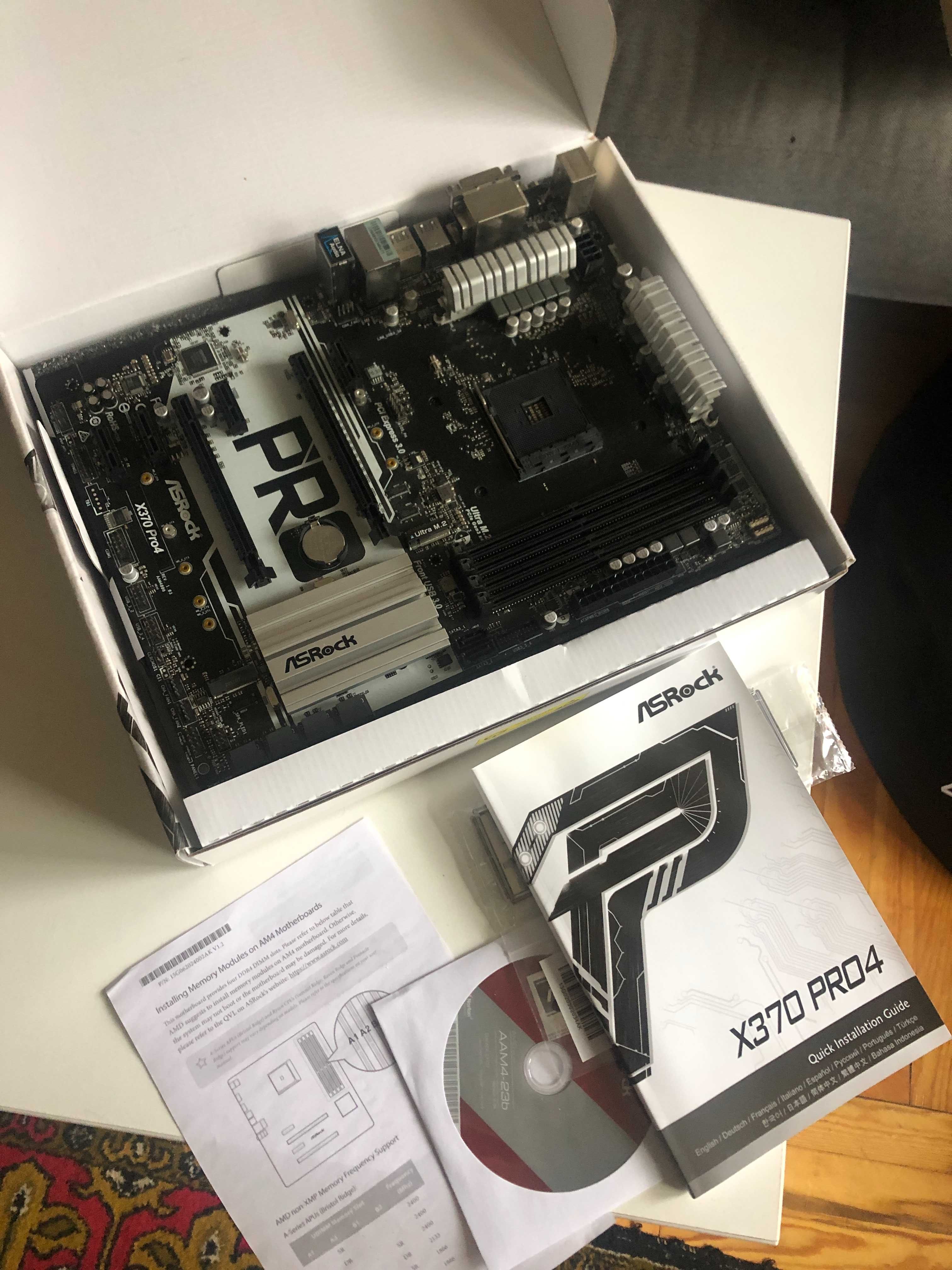 Asrock x370 pro4 бу + проц