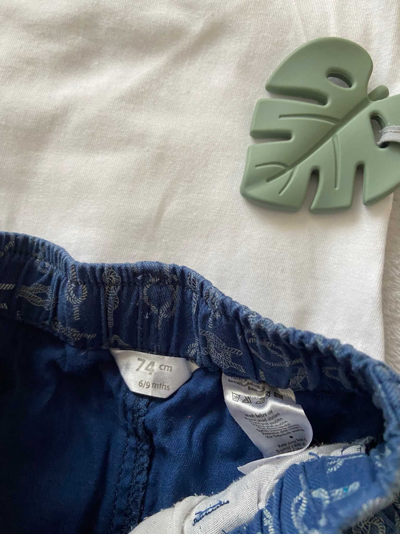 Letni zestaw niemowlęcy body i spodenki w stylu morskim 74/80