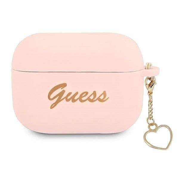 Etui Guess Silicone Charm Heart Collection na AirPods Pro - różowe