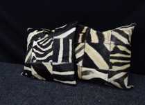 Pele zebra Burchell - Conjunto de Almofadas de pele de zebra (Duas)