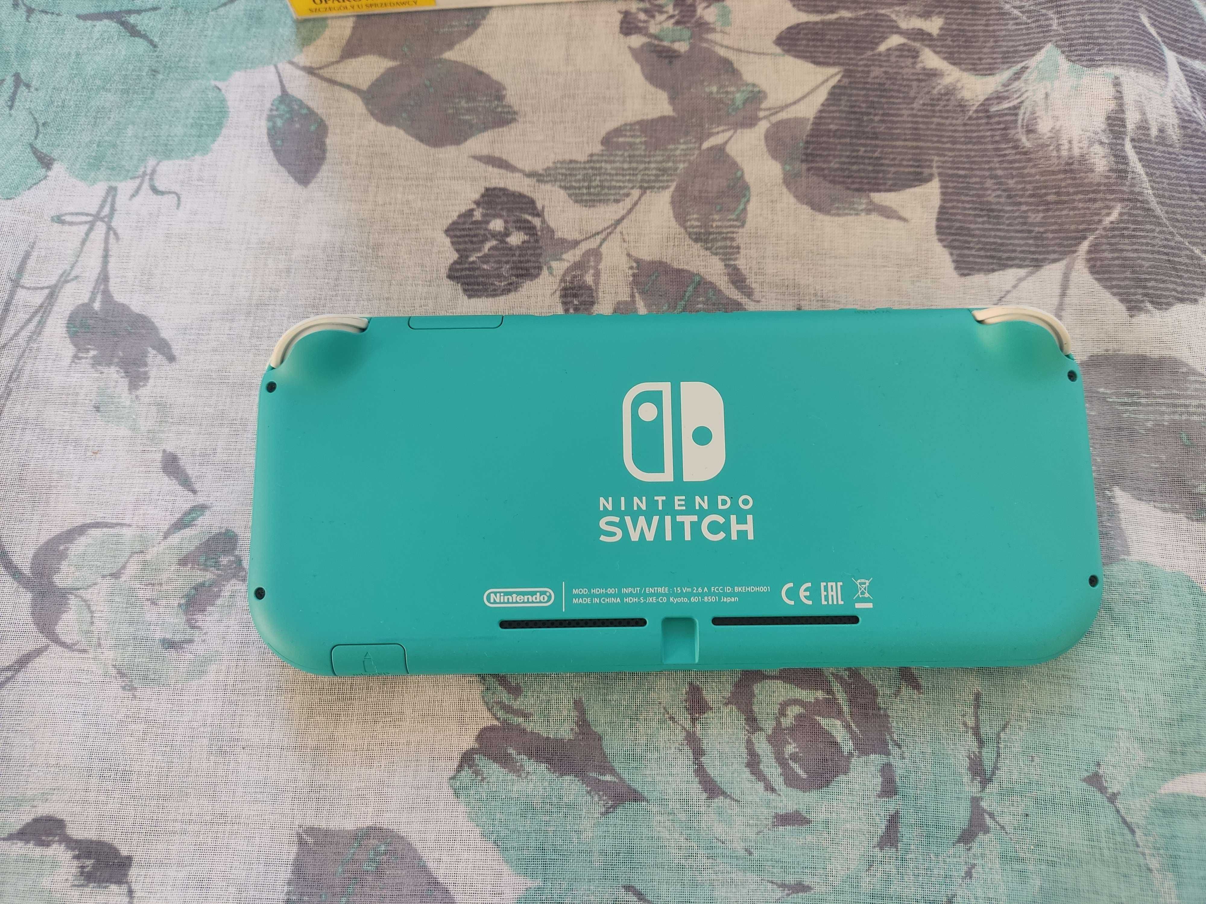 Nintendo Switch Lite Turkusowy + ładowarka + custom etui + pudełko