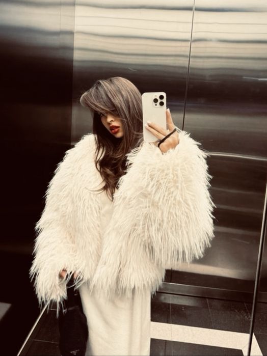 Еко шубка хутро страус тренд