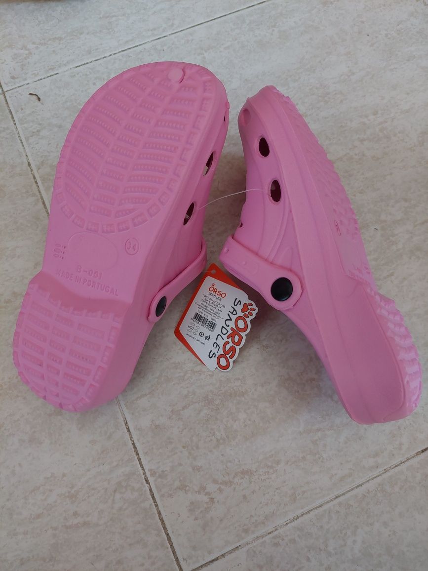 2 pares de Crocks Orso tamanhos 33 e  34