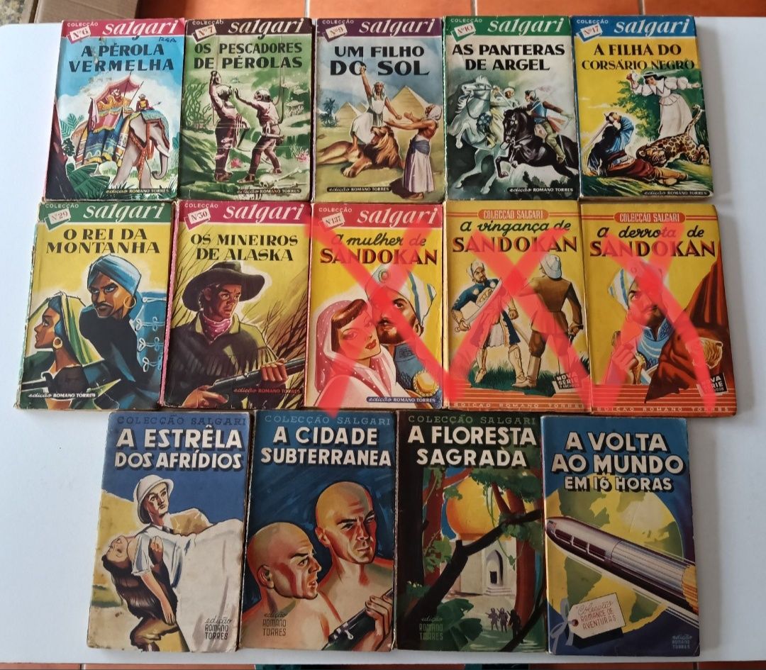 77 Livros Col. Tigre, Águia, Salgari, Pisca-Pisca, em Banda Dese