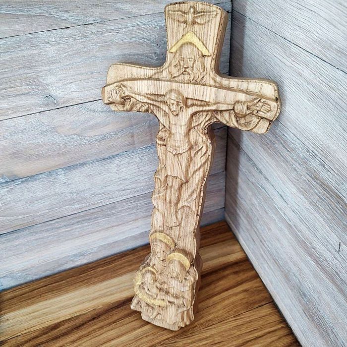 Obraz w drewnie Płaskorzeźba Krzyż Święty 30