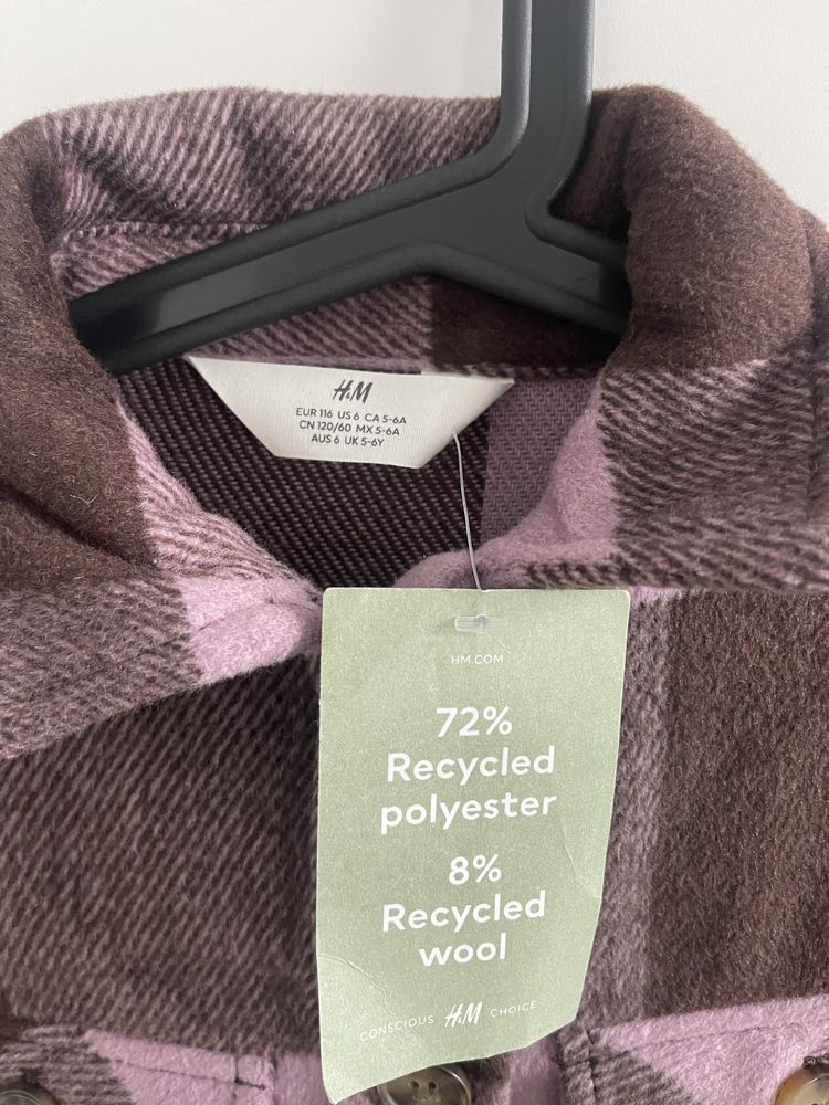 Gruba koszula / kurteczka H&M, rozm. 116 cm – nowa z papierową metką
