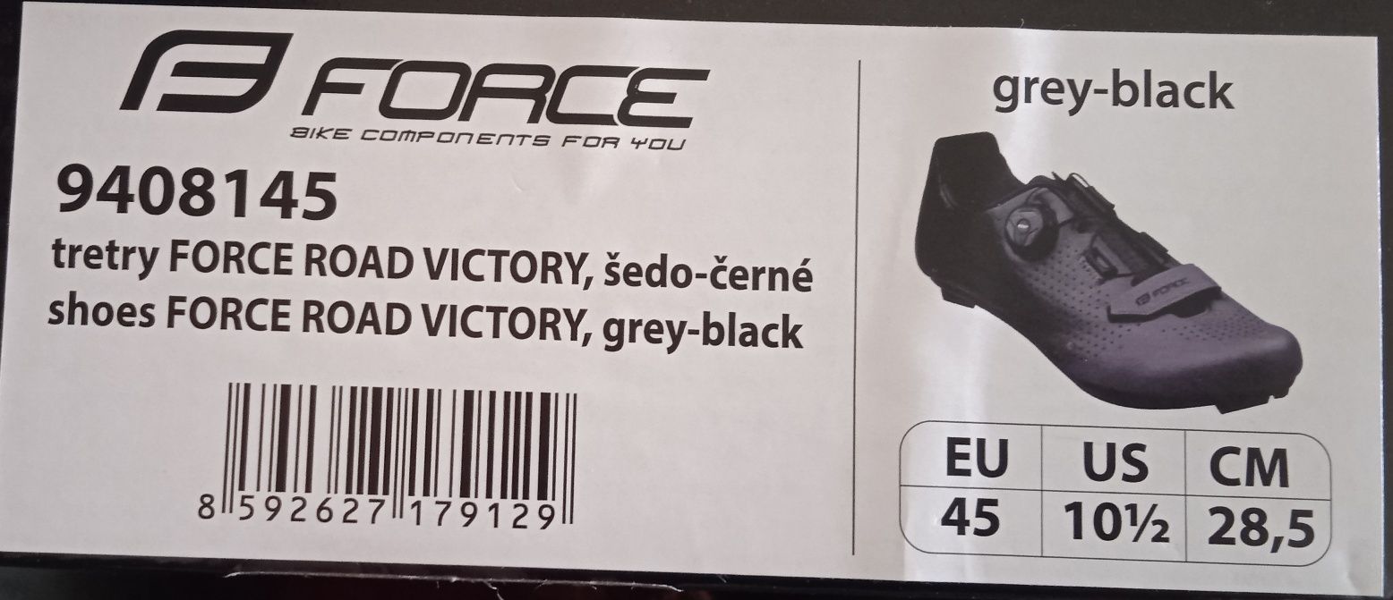 Sapatos de Ciclismo de estrada tamanho 45 Force Road Victory, grey-bla