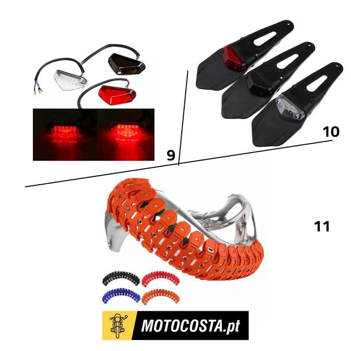Enduro Motocross - Proteções, Farolins LED, Rabetas, Capas - MOTOCOSTA