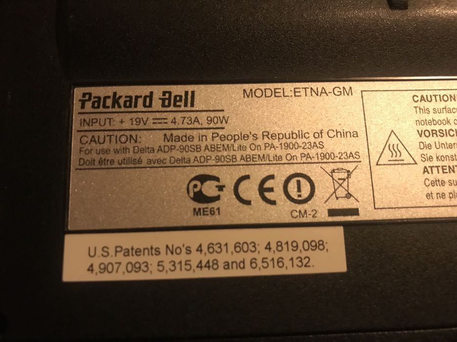 Portatil Packard bell