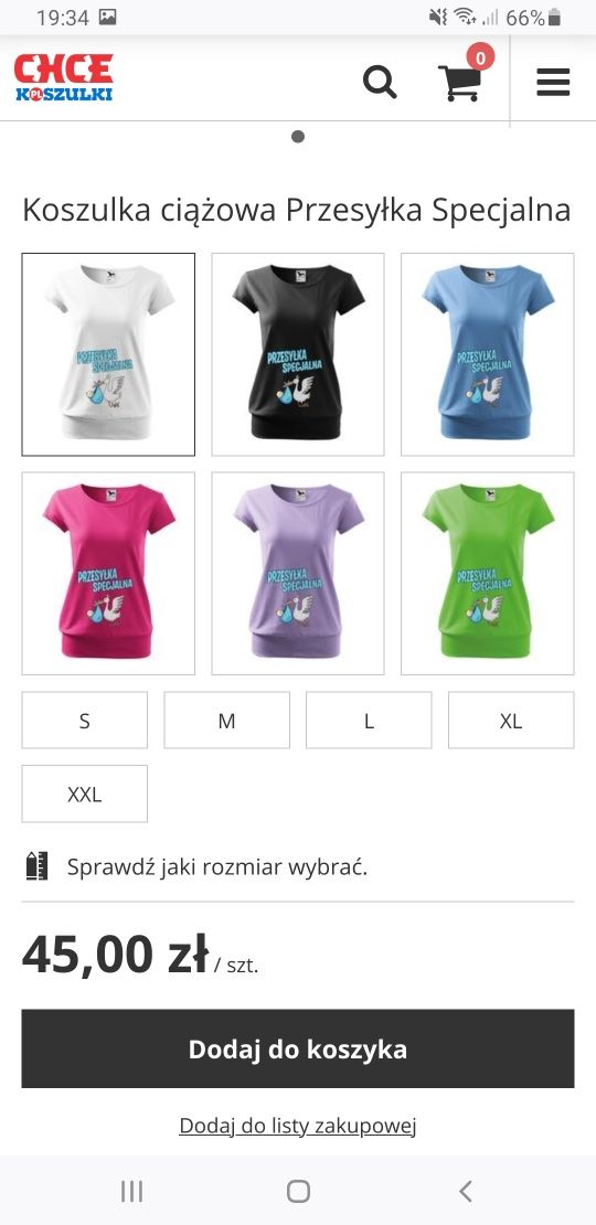 T-shirt ciążowy rozmiar S