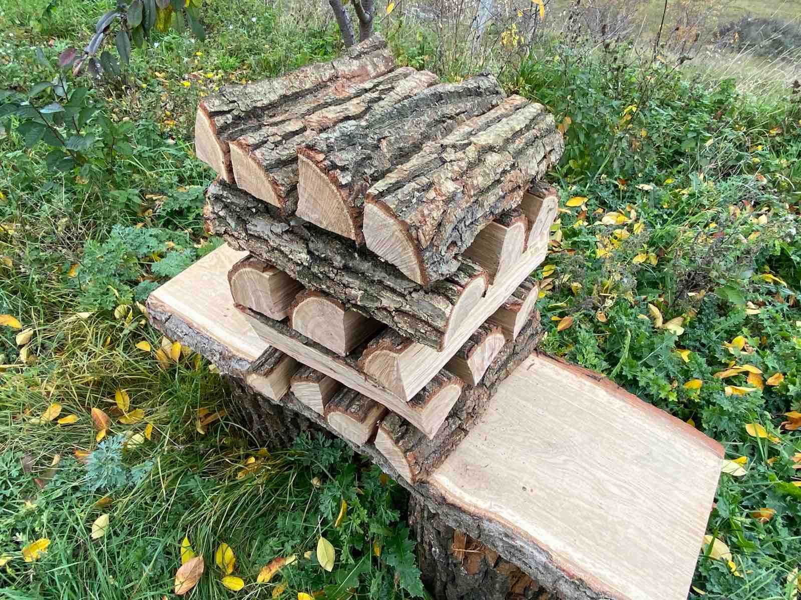 Дрова сухі фасовані,рубані дуб,