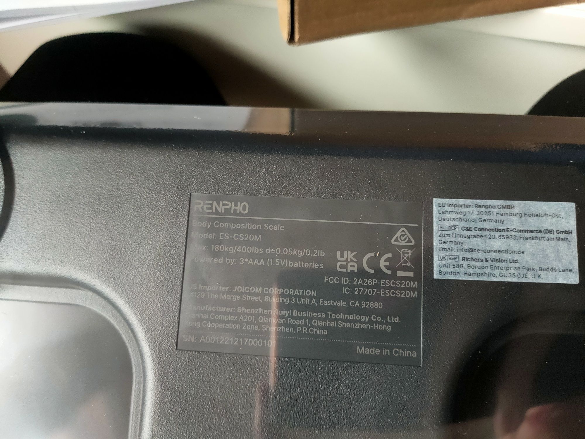 Waga łazienkowa RENPHO ES-CS20M analityczna BMI LED