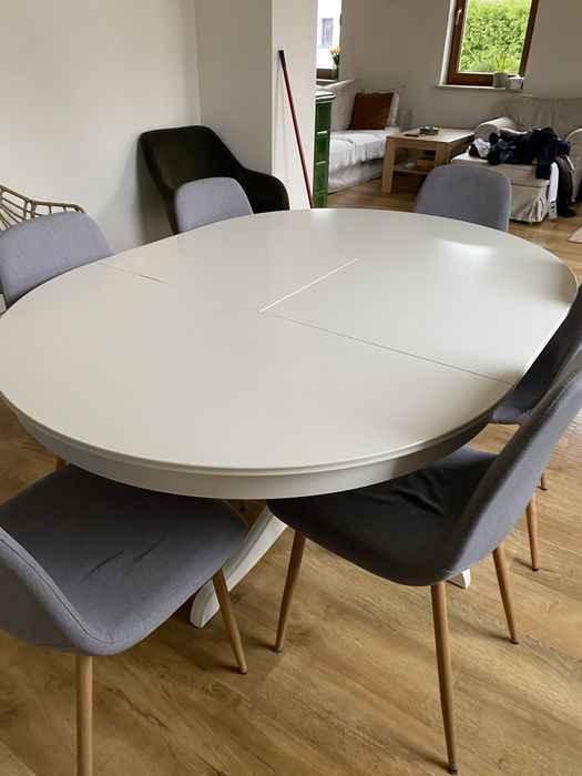 bialy stol ikea okragly owalny