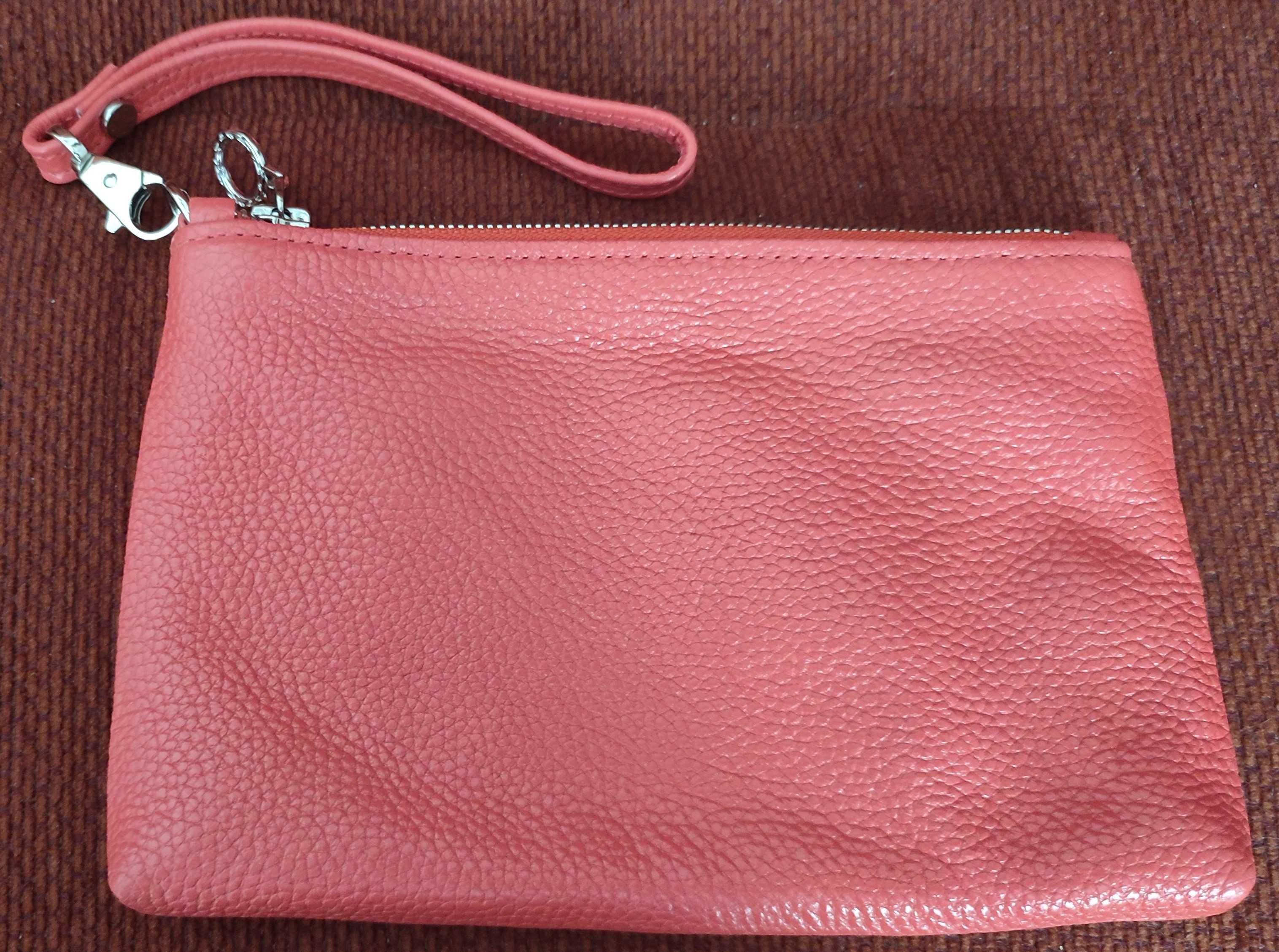 Кожаная сумочка кошелек клатч для документов ключей косметичка-подарок