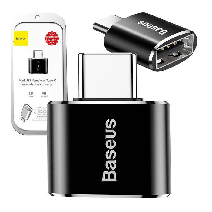 Baseus Mini Adapter Przejściówka Usb Na Usb-c 2.4a Otg Do Telefonu