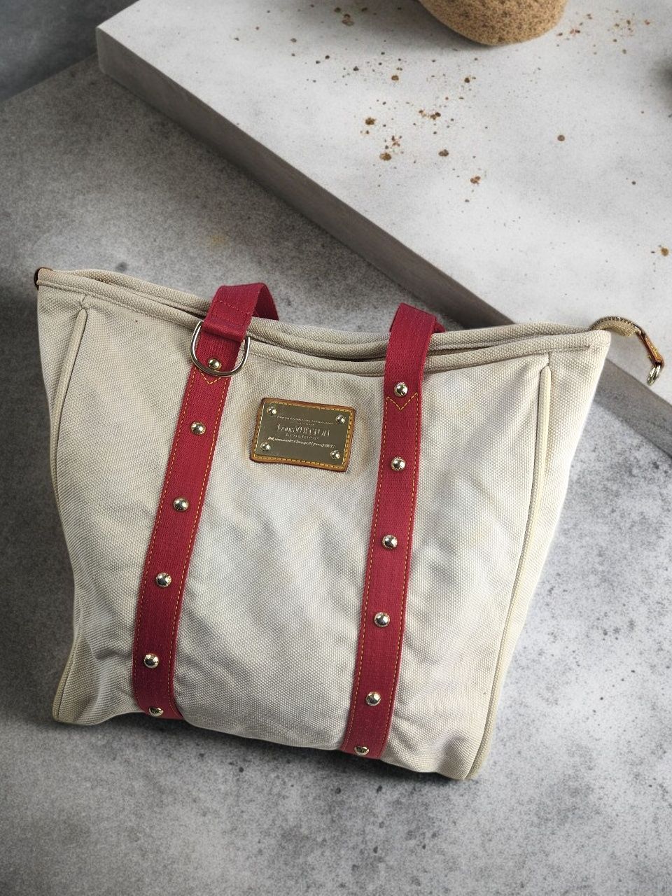 Beżowa torebka damska Louis Vuitton vintage stara rare shopper