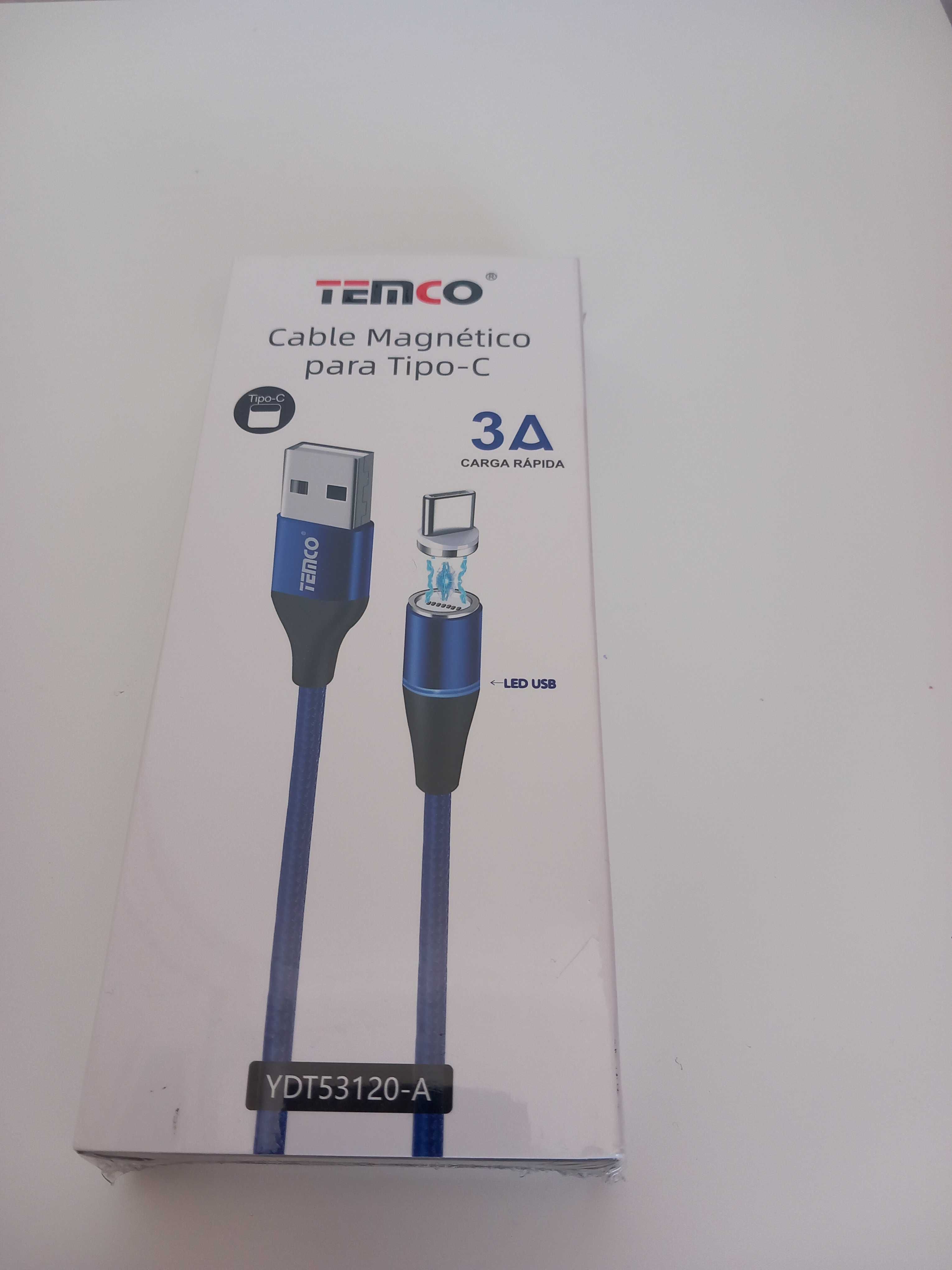 Cabo de Carregamento Magnético Tipo C 3 em 1 de 3A