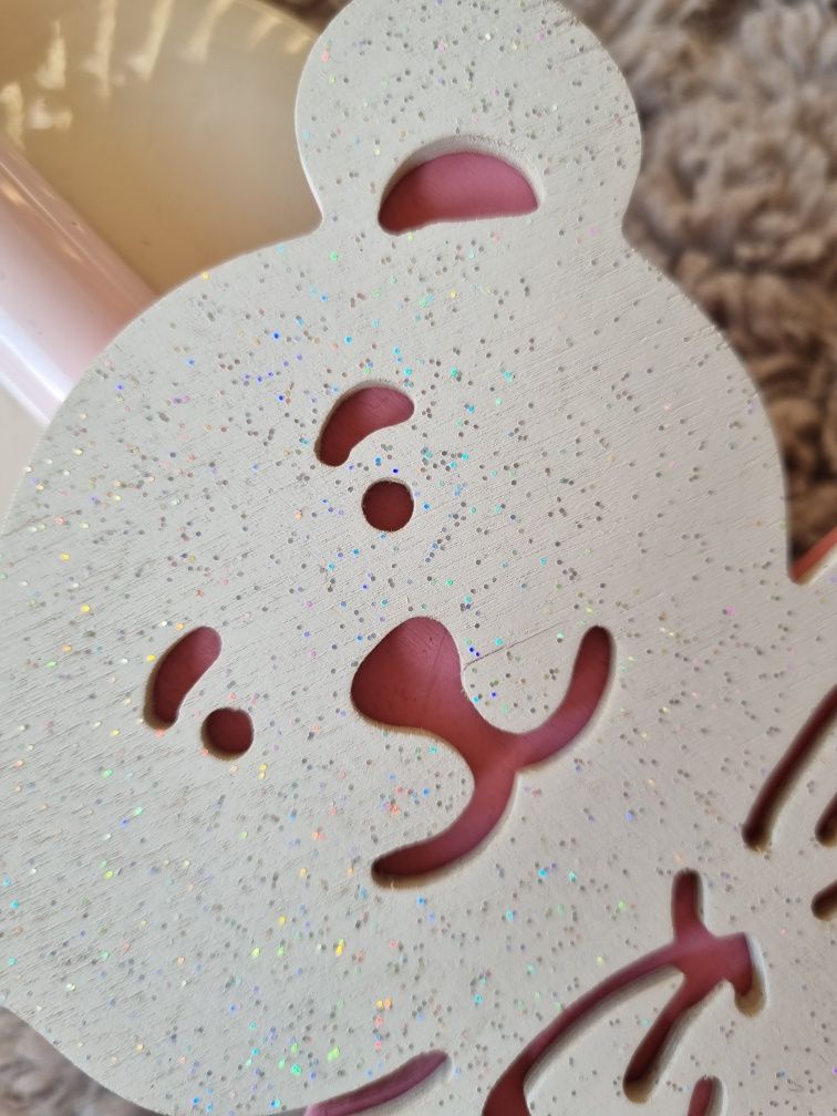 Lampa miś do dziecięcego pokoju dla dziewczynki różowa