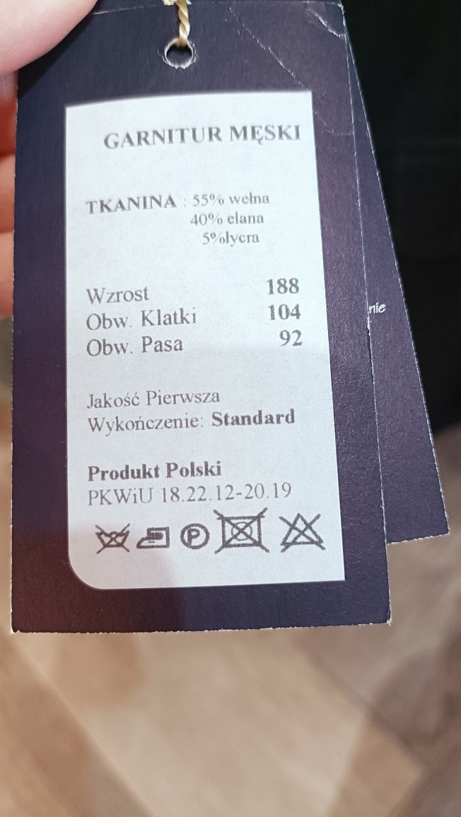 Garnitur męski 188 wzrost