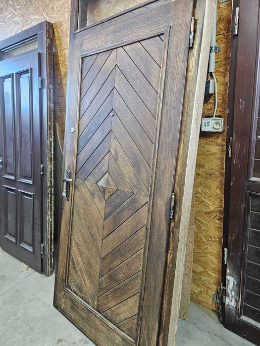 DRZWI Zewnętrzne Dębowe Drewniane Wejściowe z Naświetlem 104x240cm