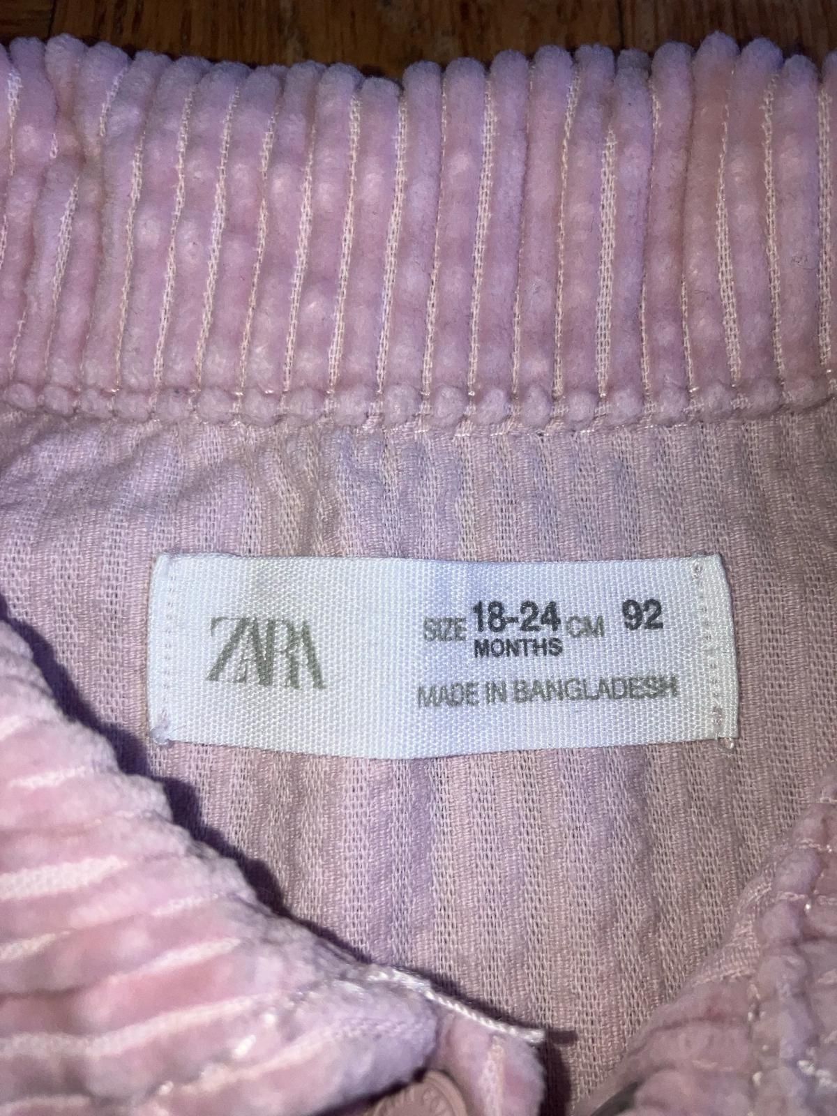 Sukienka welwetowa dla dziewczynki Zara r.92