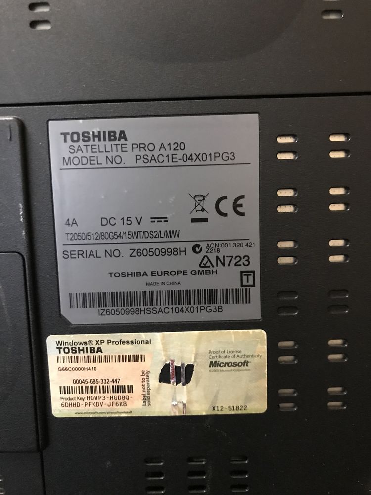 Ноубук Toshiba Satelit Pro A120