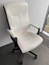 Krzesło biurowe obrotowe na kółkach biało-czarne
