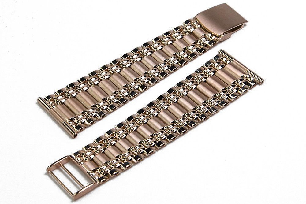 Bransoleta do zegarka męska z czerwonego 14k różowego złota mbw009r P