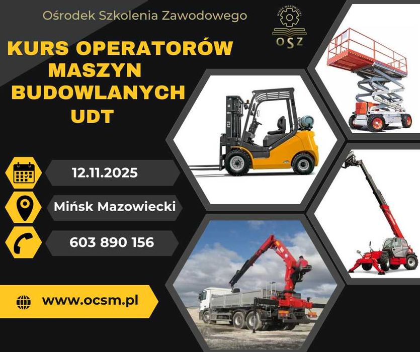kurs wózki widłowe, Podesty, żurawie HDS 12.11.2025