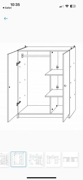 Łóżko piętrowe z biurkiem i szafą