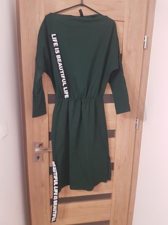 Zielona sukienka oversize 100% bawełna