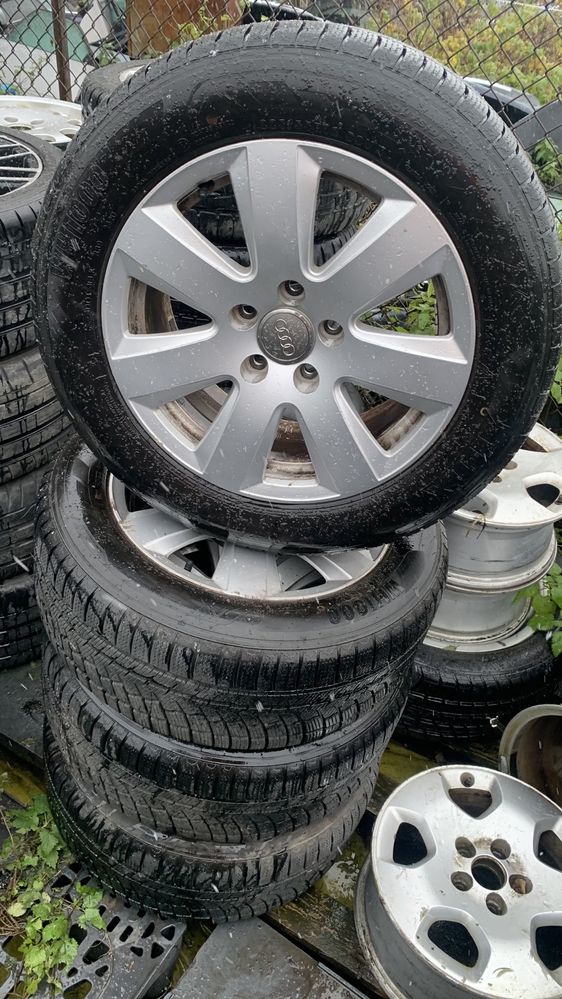 koła alufelgi opony zimowe 225/55R16 5x112 Audi A4 A6 C6 A8 D2