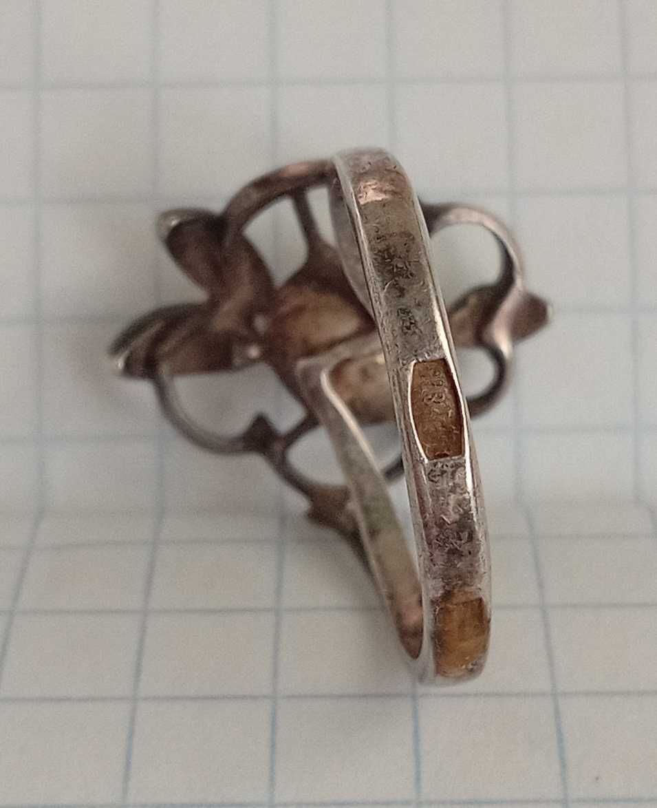 Перстень с жемчугом кольцо жемчуг серебро 875 проба СССР