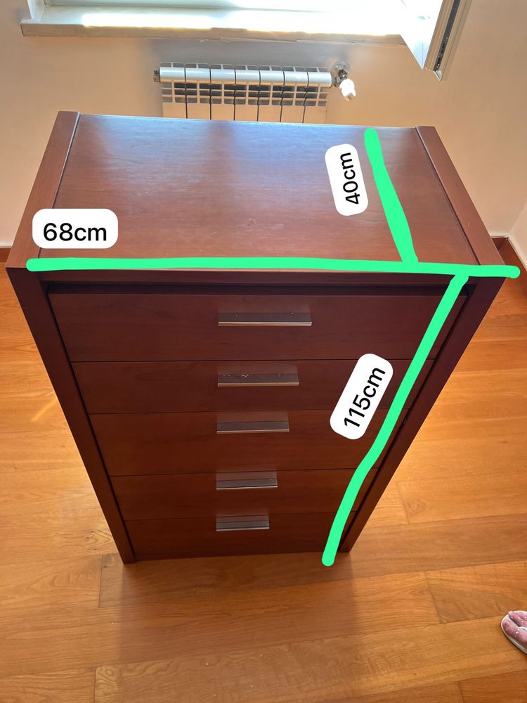 Mobilia quarto (cama + cómoda + mesas cabeceira)