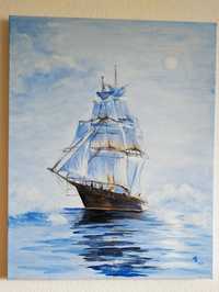 Картина олійними фарбами "Вітрильник"