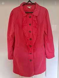 Płaszczyk płaszcz wiosenny czerwony malinowy 40 trencz