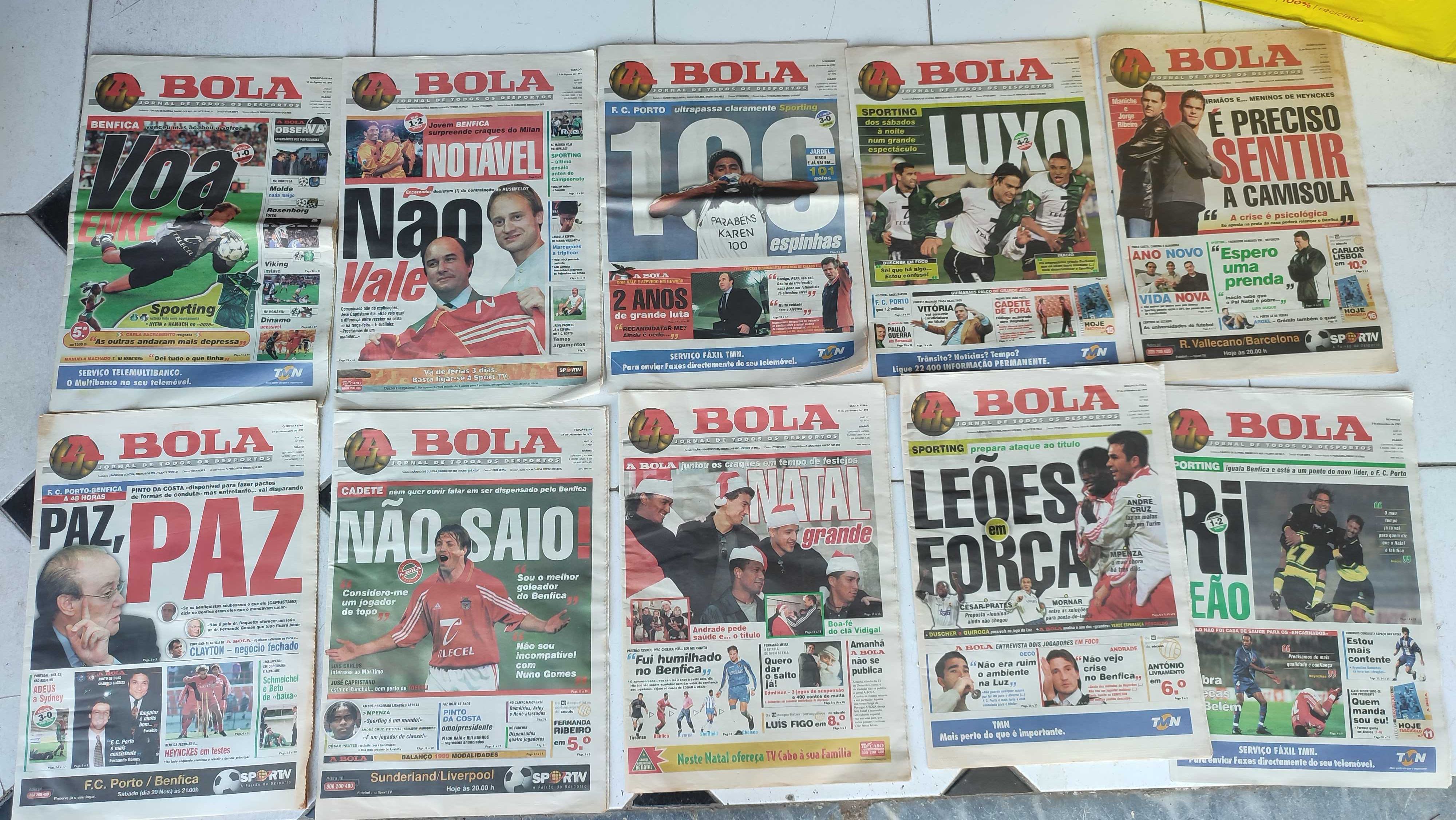 Lote 40 Jornais A Bola - 1999