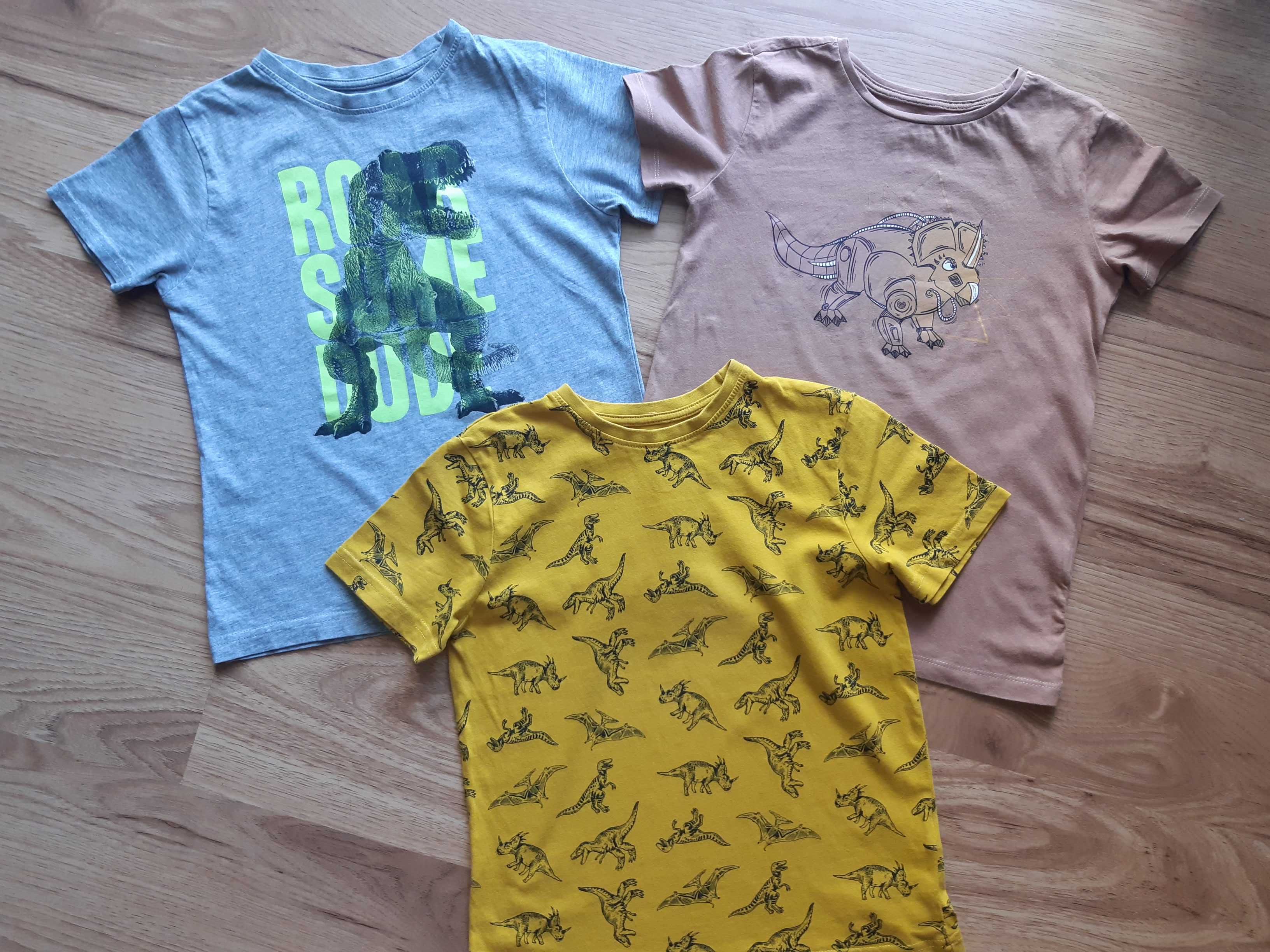Koszulki t-shirty chłopięce 3 szt., rozm. 128 i 134