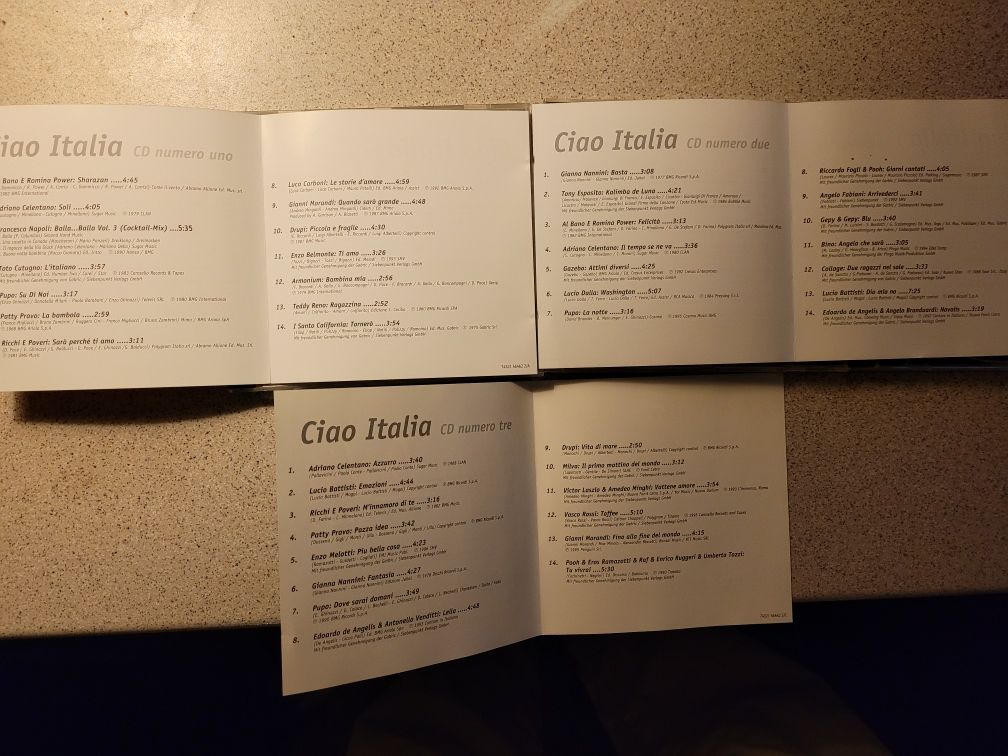 CD x 3 Ciao Italia Vol 1 - 3 BMG 1998 Italy