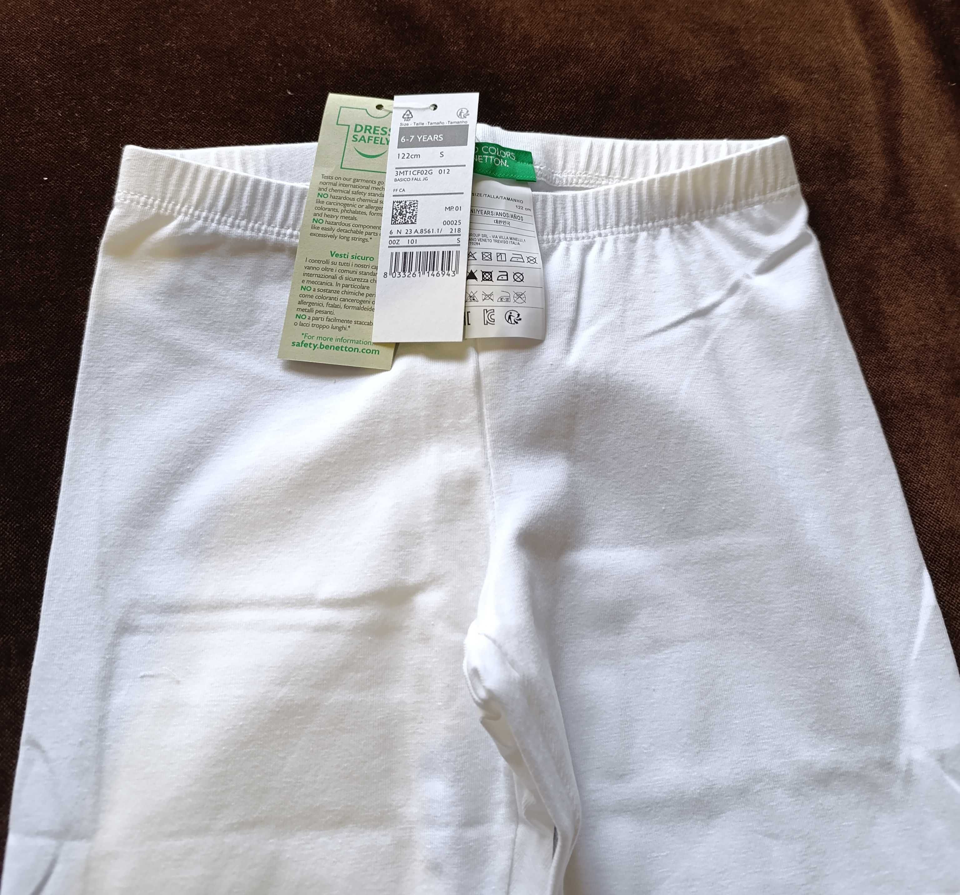 Leggins Brancos 100% algodão 6/7 anos Benetton  - Novas c/ etiqueta