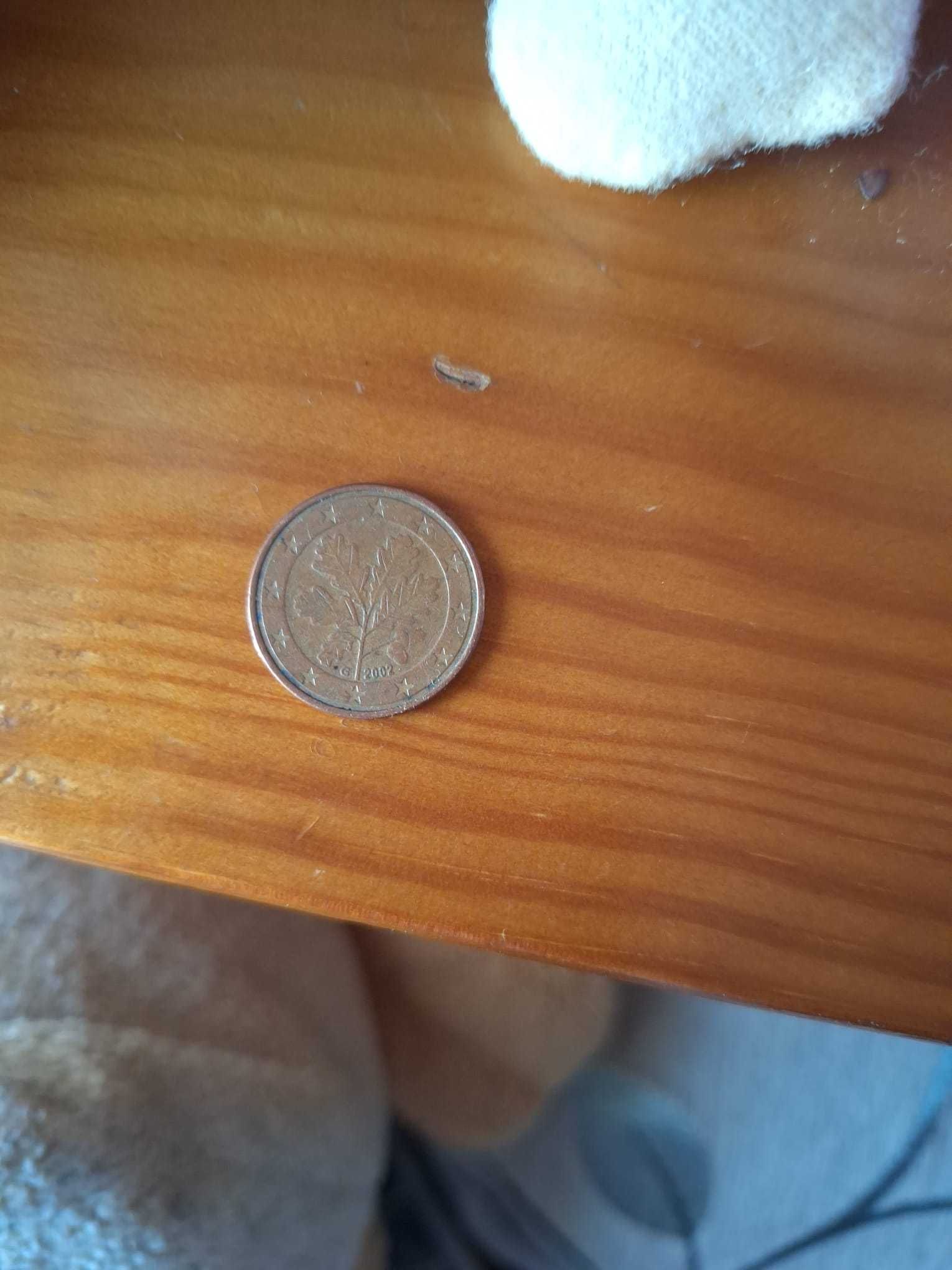 Moeda de 5 cêntimos do ano 2002 letra G , Alemanha KM# 209