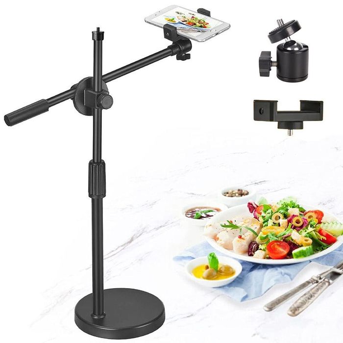 Штатив-журавель для телефону з кріпленням під лампу 35-60см, HA-19