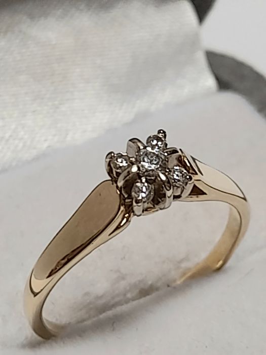 Pierścionek Złoty Brylantowy Zloto 14k