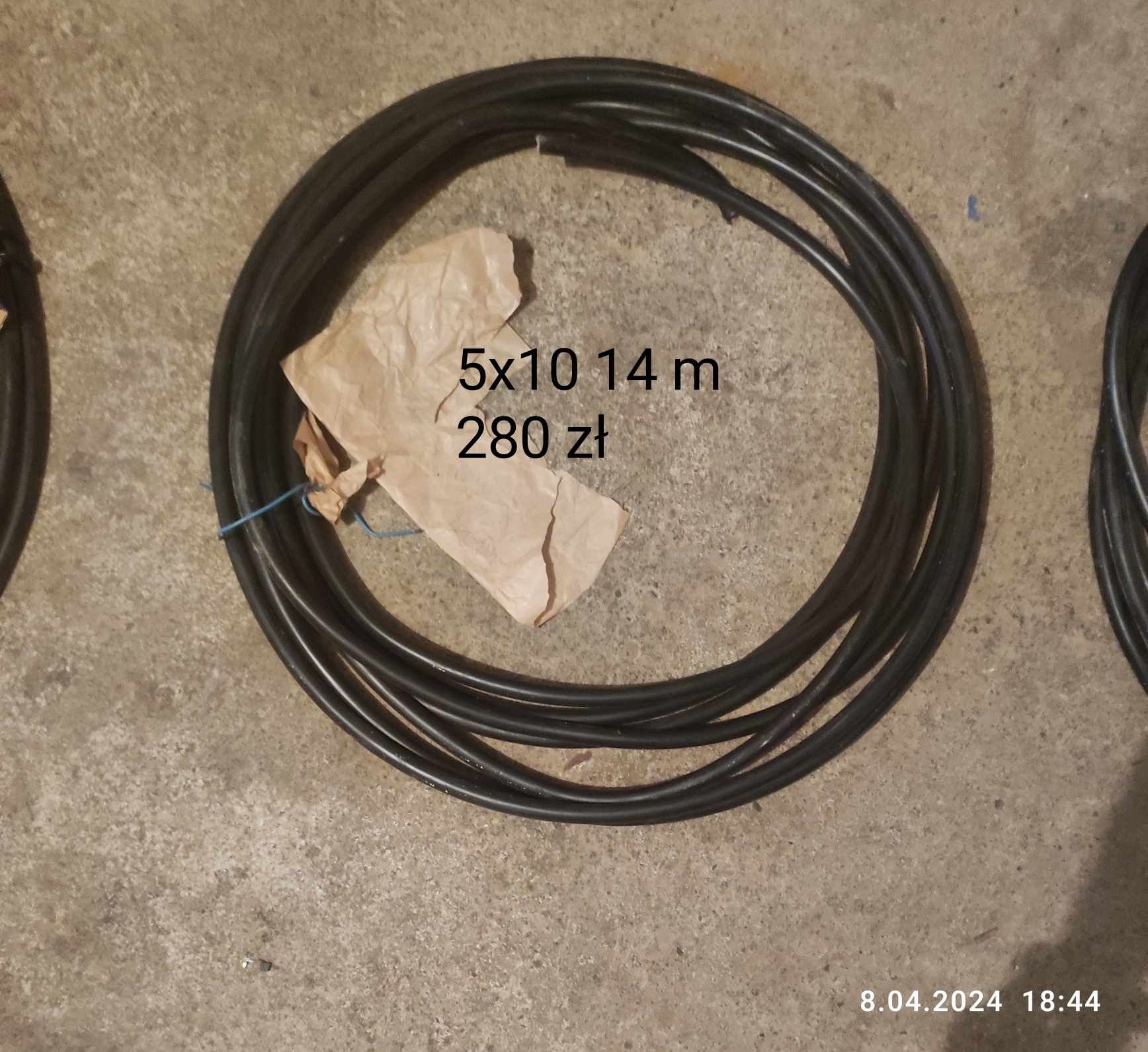 Kabel 5x10 14 m - 280 zł