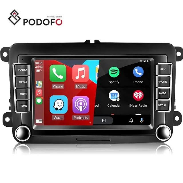 Rádio android 7" Volkswagen Skoda Seat 2/64GB Carplay WiFi CANBUS NOVO