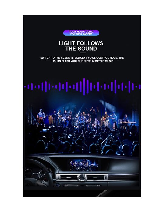 Luz Atmosférica RGB LED para Automóveis QA-C723