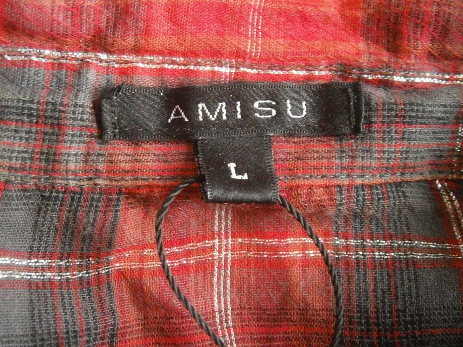 Długa koszula Amisu tunika czerwona w kratkę 40 L