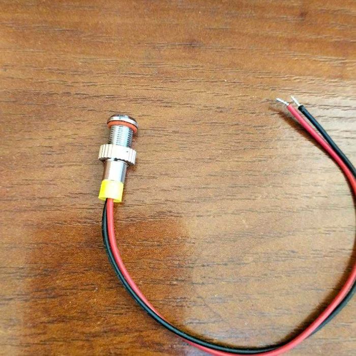 Светодиодный индикатор 6 мм металлический 5V синий