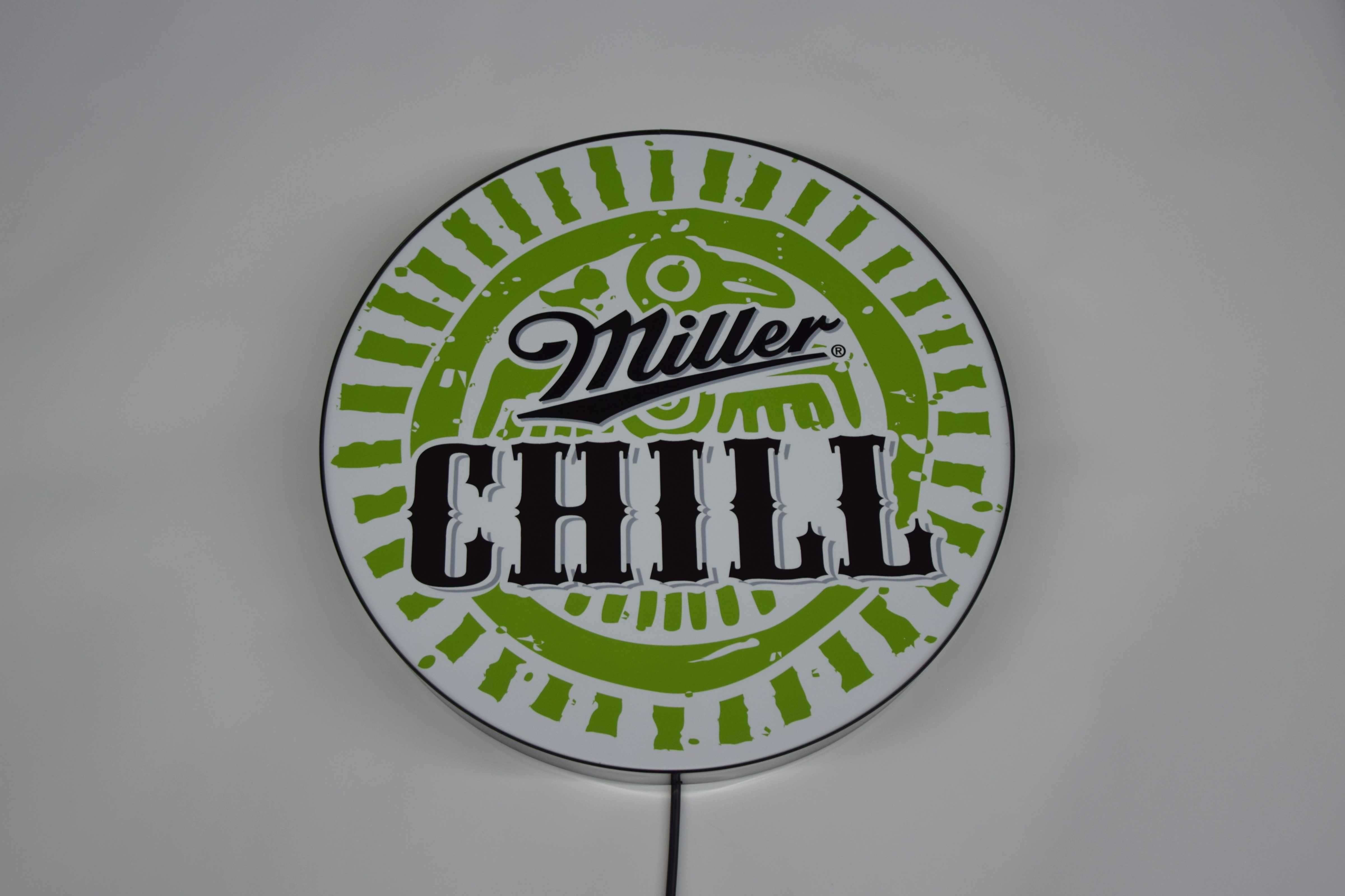 LED Neon MILLER CHILL, Reklama do baru, Pubu, Szyld, Kaseton, Prezent